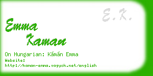 emma kaman business card