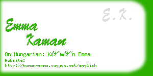 emma kaman business card